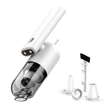 Aspirateur portable rotatif avec double éclairage LED - Blanc