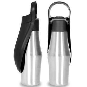 Bouteille d\'eau portable pour chien en acier inoxydable - 750ml - Noir