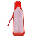 Portable Water Bottle with Dispenser for Pets - 750ml - Red