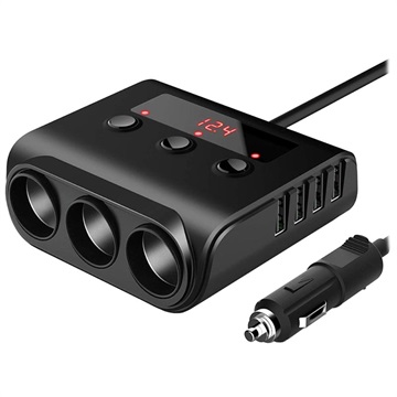 Répartiteur de Prise Allume-Cigare / 4xUSB Chargeur de Voiture TR12