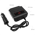 Répartiteur de Prise Allume-Cigare / 4xUSB Chargeur de Voiture TR12