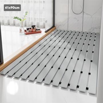 Tapis de bain et de douche antidérapant Premium - 61x90cm - Gris