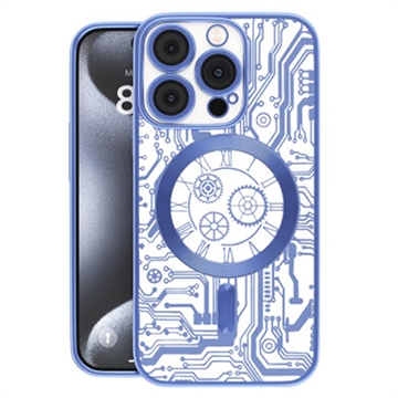 Coque iPhone 16 Prio Elegant Mag avec protection de l\'objectif de l\'appareil photo - Bleue