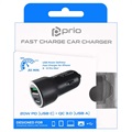 Chargeur Voiture Prio Fast Charge - USB-C, USB-A - Noir