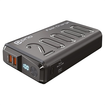 Batterie Externe Prio Fast Charge - 2xUSB-A, USB-C - 20000mAh - Noir