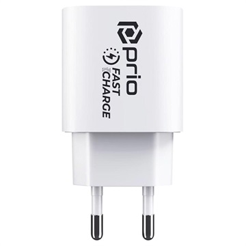 Chargeur Secteur USB-C Prio Fast Charge - 20W - Blanc