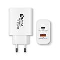 Chargeur mural Prio Fast Charge - 65W PD USB-C, QC3.0 USB-A - Blanc