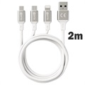 Câble de Charge Prio High-Speed 3-en-1 - 2m - Blanc