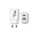 Chargeur mural rapide Prio PWC-1204 - 25W PD USB-C, 18W QC3.0 USB-A - Blanc