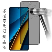 Protecteur d'Écran Xiaomi Poco X6 Pro en Verre Trempé Privacy Full Cover - Bord Noir