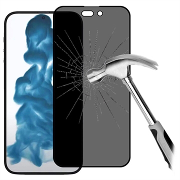 Protecteur d\'Écran iPhone 14 Pro Max en Verre Trempé Privacy Full Cover - Bord Noir