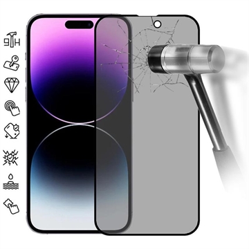 Protecteur d\'Écran iPhone 16 en Verre Trempé Privacy Full Cover - Bord Noir