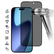 Protecteur d'Écran iPhone 17 Pro Max en Verre Trempé Privacy Full Cover - Bord Noir