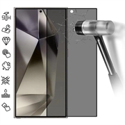 Protection d'écran Samsung Galaxy S25 Ultra en verre trempé Confidentialité - Déverrouillage par empreinte digitale - Bordure noire