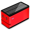 Chargeur Solaire Psooo 100000mAh - 4xUSB - Rouge