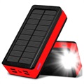 Chargeur Solaire Psooo PS-400 - 4xUSB-A, 30000mAh - Rouge