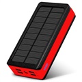 Chargeur Solaire Psooo PS-400 - 4xUSB-A, 30000mAh - Rouge