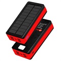 Chargeur Solaire Psooo PS-400 - 4xUSB-A, 30000mAh - Rouge