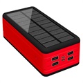 Chargeur Solaire Psooo PS-400 - 4xUSB-A, 50000mAh - Rouge