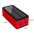 Chargeur Solaire Psooo PS-400 - 4xUSB-A, 50000mAh - Rouge