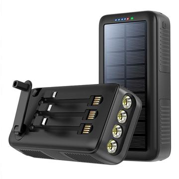 Psooo PS-618 Banque d\'énergie solaire 30000mAh avec manivelle
