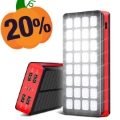 Chargeur Solaire Psooo PS-900 avec Lumière LED - 30000mAh - Rouge