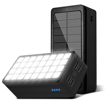 Chargeur Solaire Psooo PS-900 avec Lumière LED - 50000mAh - Noir