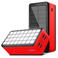 Chargeur Solaire Psooo PS-900 avec Lumière LED - 50000mAh - Rouge