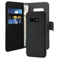 Étui Portefeuille Samsung Galaxy S10 Magnétique Puro 2-en-1 - Noir