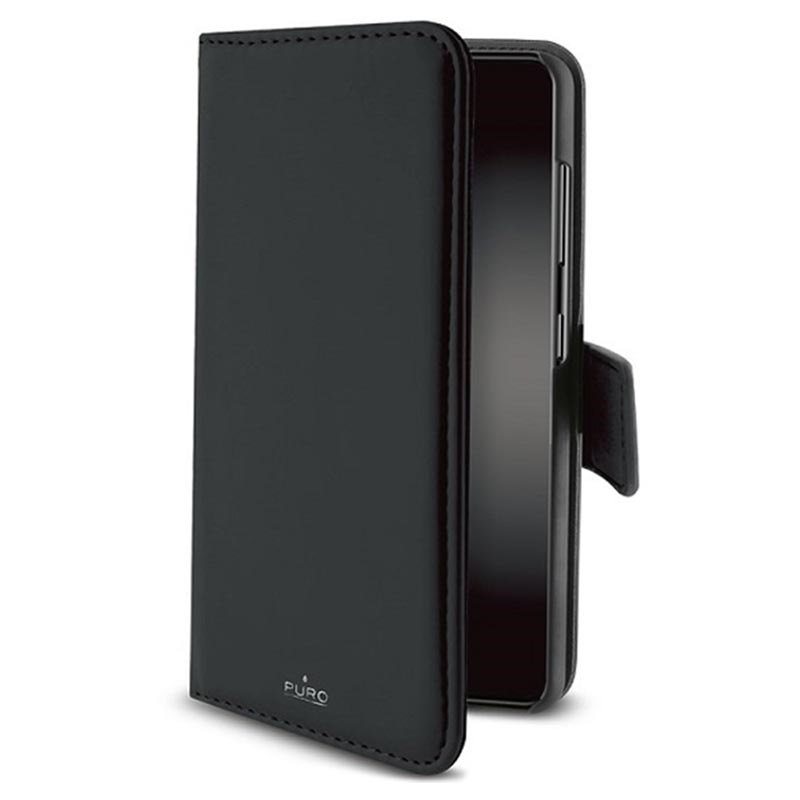 Adaptateur De Charge Sans Fil Usb-c Samsung Galaxy A51 Étui Portefeuille Samsung Galaxy A51 Magnétique Puro 2-en-1 - Noir