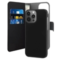 Étui Portefeuille iPhone 13 Pro Max Magnétique Puro 2-en-1 (Emballage ouvert - Acceptable) - Noir