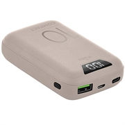 Puro Compact Power Bank 10000mAh avec écran - USB-A, USB-C, 15W - Rose