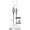 Câble USB-A / USB-C Puro Fabric K2 Charge & Sync - 1.2m - Gris Sidéral