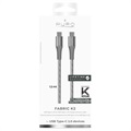 Câble USB-C / USB-C Puro Fabric K2 - 1.2m - Gris Sidéral