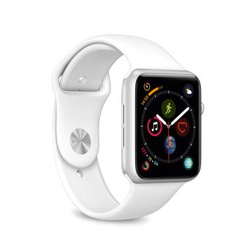 Bracelet en Silicone Puro Icon Apple Watch Séries 10/9/8/SE (2022)/7/SE/6/5/4/3/2/1 - 42mm/41mm/40mm/38mm - Blanc