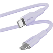 Câble USB-C / Lightning souple Puro Icon - 1,5 m - Lavande