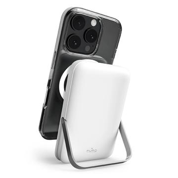 Puro Stand Power Mag 10000mAh Wireless Power Bank - Compatible MagSafe - Blanc