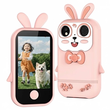 Q13 Jouet d\'apprentissage pour enfants avec appareil photo et jeux - Lapin rose