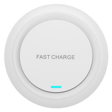 Chargeur Sans Fil De Forme Ronde Q18 15W Tapis De Charge De Bureau À Charge Rapide - Blanc