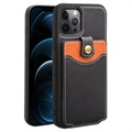 Etui en Cuir iPhone 12/12 Pro Qialino Business Style - Noir