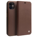 Étui Portefeuille iPhone 11 en Cuir Qialino Classic - Café