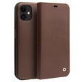 Étui Portefeuille iPhone 11 en Cuir Qialino Classic - Café