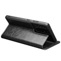 Etui Portefeuille Samsung Galaxy S21 Ultra 5G en Cuir Qialino Classic - Noir