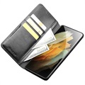 Etui Portefeuille Samsung Galaxy S21 Ultra 5G en Cuir Qialino Classic - Noir