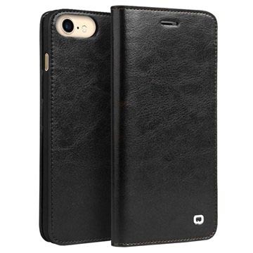 Étui Portefeuille en Cuir Qialino Classic pour iPhone 7/8/SE (2020)/SE (2022) - Noir