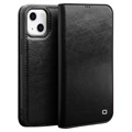 Étui Portefeuille iPhone 13 Mini en Cuir Qialino Classic - Noir