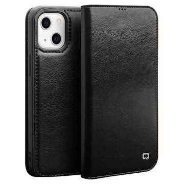 Étui Portefeuille iPhone 13 Mini en Cuir Qialino Classic - Noir