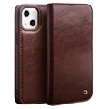 Étui Portefeuille iPhone 13 Mini en Cuir Qialino Classic - Marron