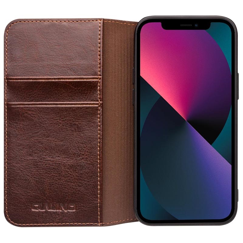 TECHGEAR Etui Portefeuille IPhone 13 Mini - Cuir PU Avec Fentes Cartes, Béquille Et Dragonne Noir