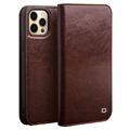 Étui Portefeuille iPhone 13 Pro en Cuir Qialino Classic - Marron